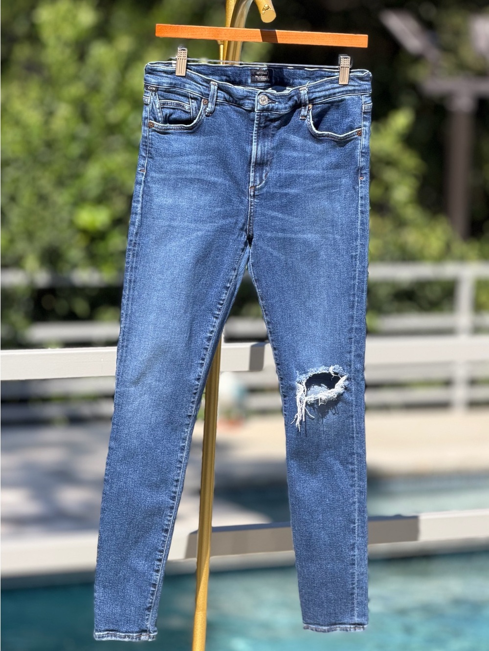 Citizens Of Humanity Blue Distressed Skinny Jeans